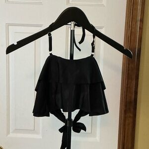 Elegant Black Ruffled swim top